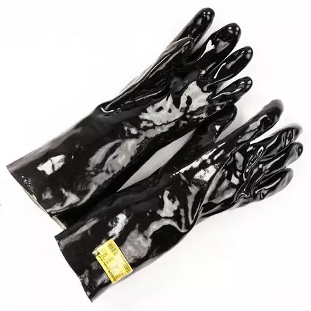 PVC-sormikas, sileä, 35cm, (huom: K-malli riippuetiketillä, kts. koot/hinta) - PVC-pinnoitetut käsineet - 2380 - 1