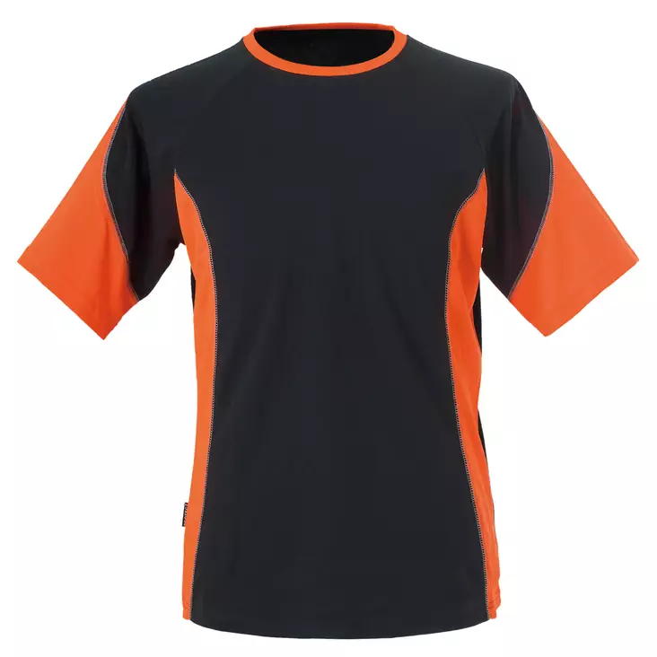 Tekninen t-paita, musta/oranssi - Paidat - 2330 - 1