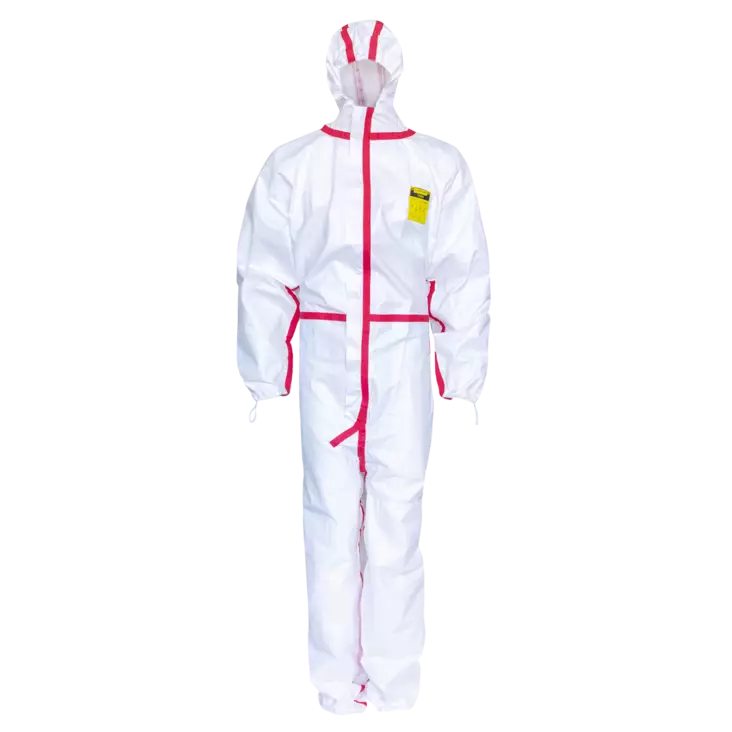 Kemikaalisuojahaalari, valkoinen, CAT III tyyppi 4/5/6 - Haalarit - 2502 - 1