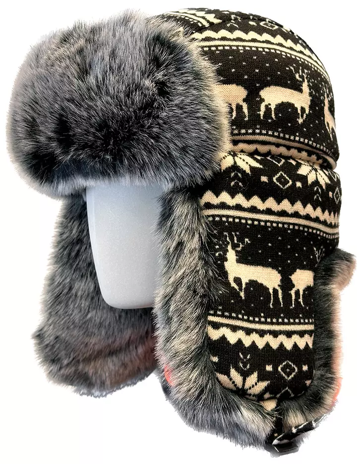 Lämmin kudottu thermopäähine, näyttävät kirjailut. - Päähineet ja pipot - 1394 - 1