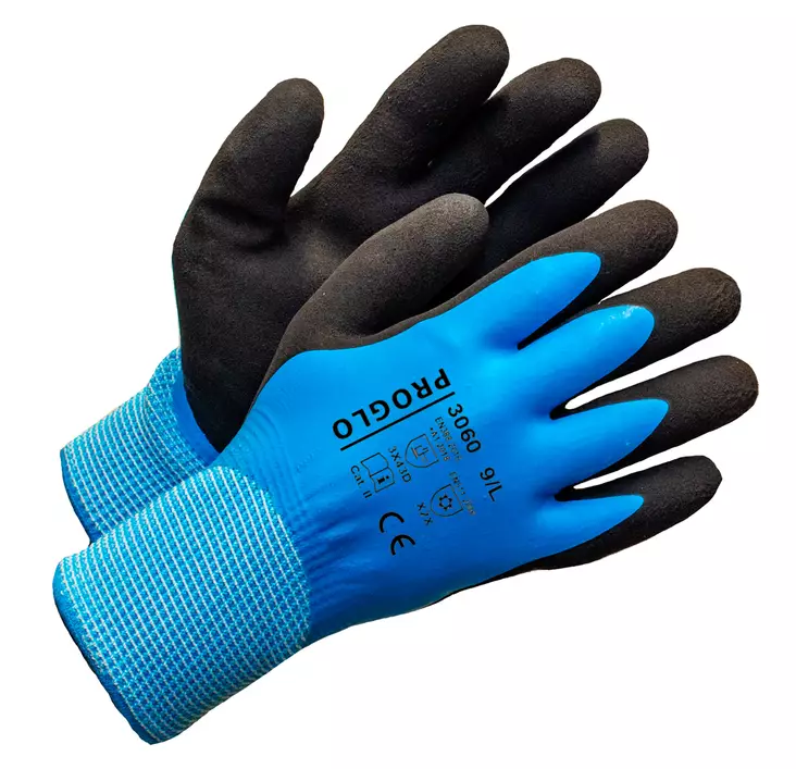 PROGLO Viiltokäsine (D-luokka), tuplapinnoitettu latex, karhennettu vuori - Synteettiset käsineet - 2304 - 1