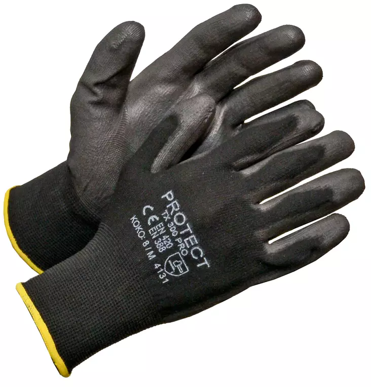 PU-pinnoitettu sormikas, musta - PU-pinnoitetut käsineet - 2434 - 1