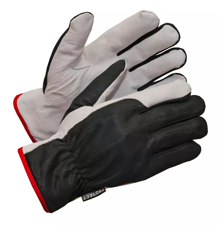 Työsormikas, softnappa/joustobritex, fleecevuori - Nahkaiset käsineet - 2424 - 1