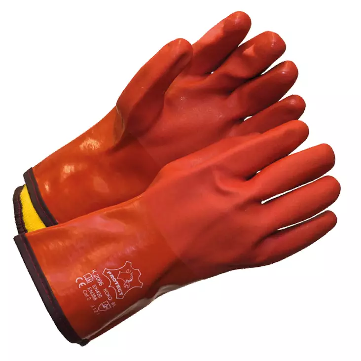 PVC-Sormikas, pituus 35cm, lämpövuori, koko 10 - Synteettiset käsineet - 515 - 1