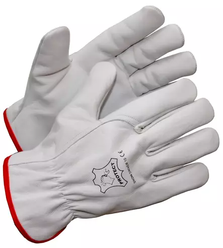 SNOW DRIVER, kämmen ja selkäosa pukinnahkaa, fleecevuori - Nahkaiset käsineet - 2396 - 1