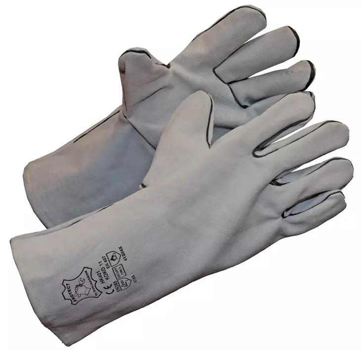 Hitsaajansormikas, haljas/haljas, saumasuojattu, koko 11 - Hitsaajan käsineet - 56 - 1