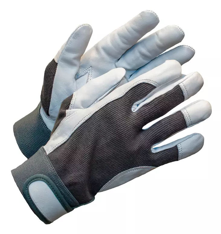 PROGLO Työsormikas, vuohennahka/puuvilla, tarraranneke - Nahkaiset käsineet - 2316 - 1