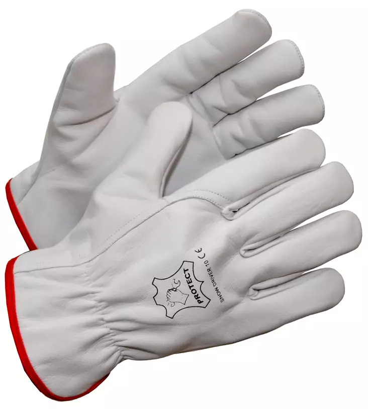 SNOW DRIVER, kämmen ja selkäosa pukinnahkaa, fleecevuori - Nahkaiset käsineet - 2396 - 1