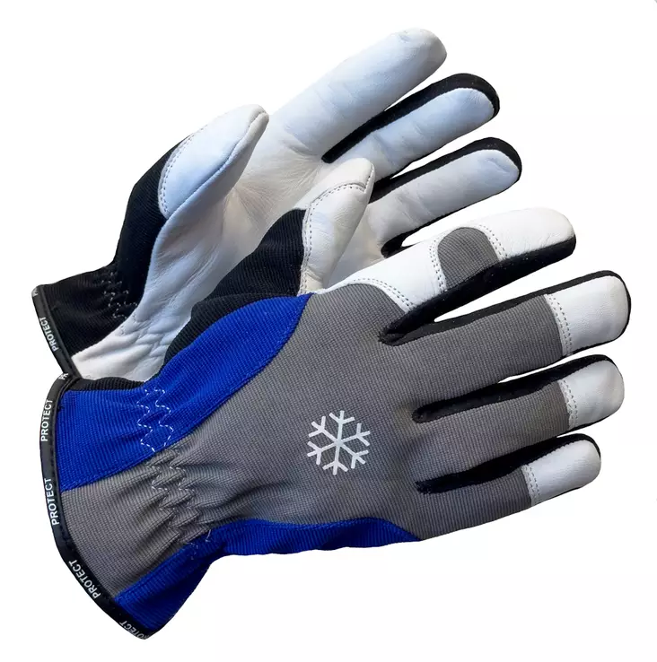 Työsormikas, vuohennahka/spandex, Thinsulatevuori ja vedenpitävä kalvo - Nahkaiset käsineet - 2418 - 1