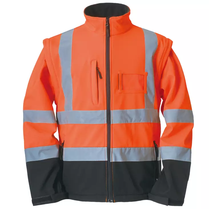 Softshellpusero, oranssi, irrotettavat hihat - Huomiovaatteet - 2379 - 1